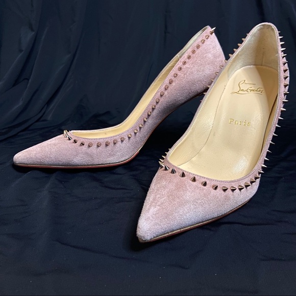 - Christian Louboutin Anjalina 85 Velours Spike Pointed Toe Pumps - Pink B… - Picture 8 of 16